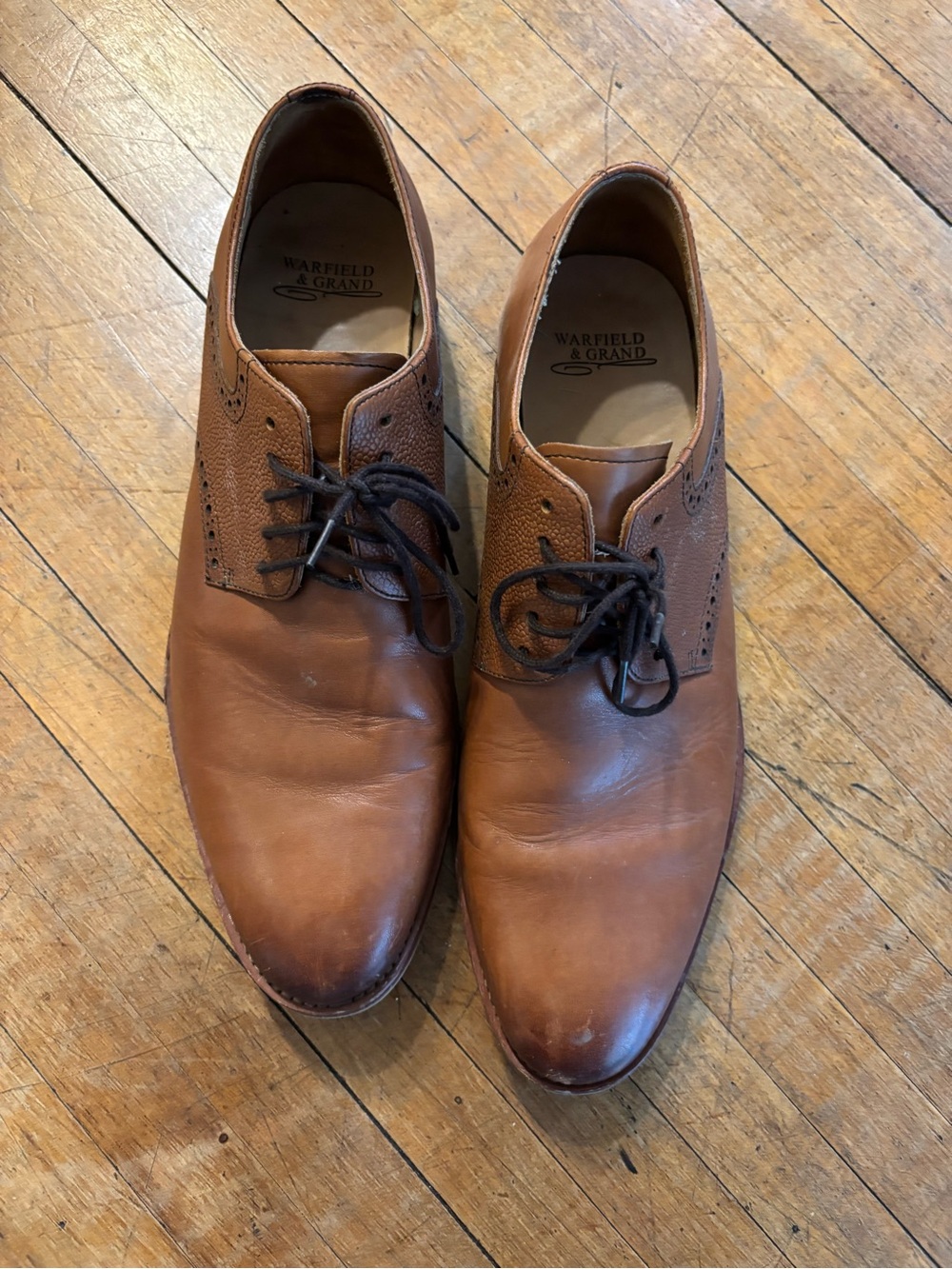 Warfield & Grand Tan Leather Derby Shoes